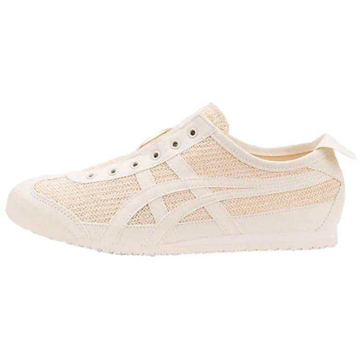 Onitsuka Tiger MEXICO 66 SLIP on Fabric Cushioning Slip Resistant Abrasion Resistant Low top Casual Shoes Women's