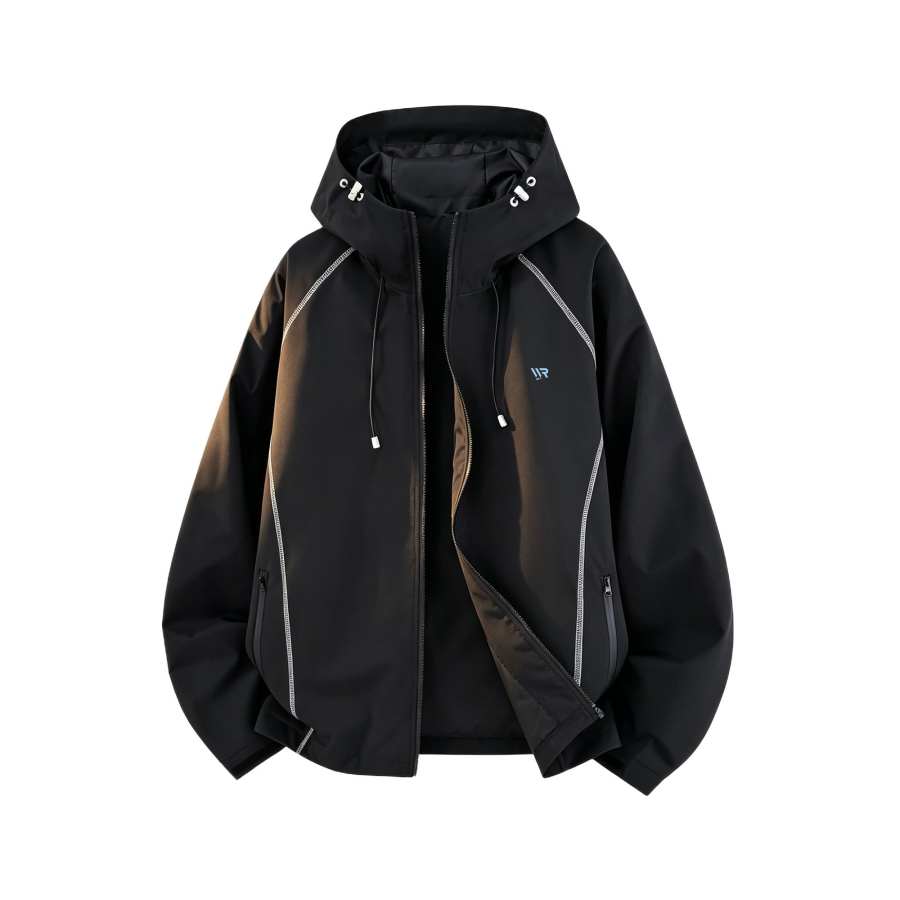 WARRIOR Windbreaker Jackets Men's Hooded Non Detachable Moderate Straight Fit