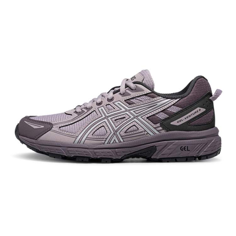 ASICS Gel Venture 6 Running Shoes Unisex Low Top Gray Purple/Silver
