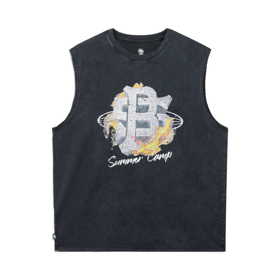 Li-Ning Li Ning Tank Tops Men's Black Crew Neck Moderate Straight Fit