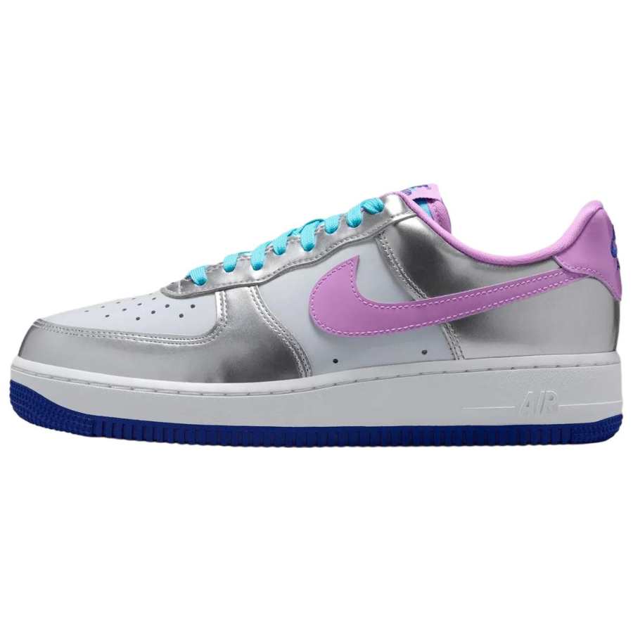 Nike Nike Air Force 1 Skateboard Shoes Unisex Chromium Color/Pure Platinum/Lake Blue/Fuchsia