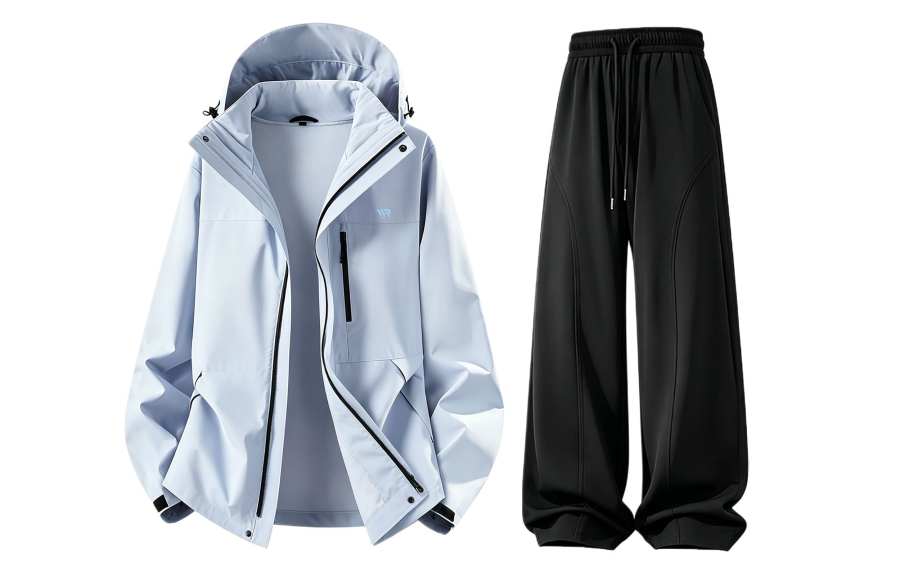WARRIOR Windbreaker Jacket & Pants Sets Unisex Hooded Non Detachable Moderate