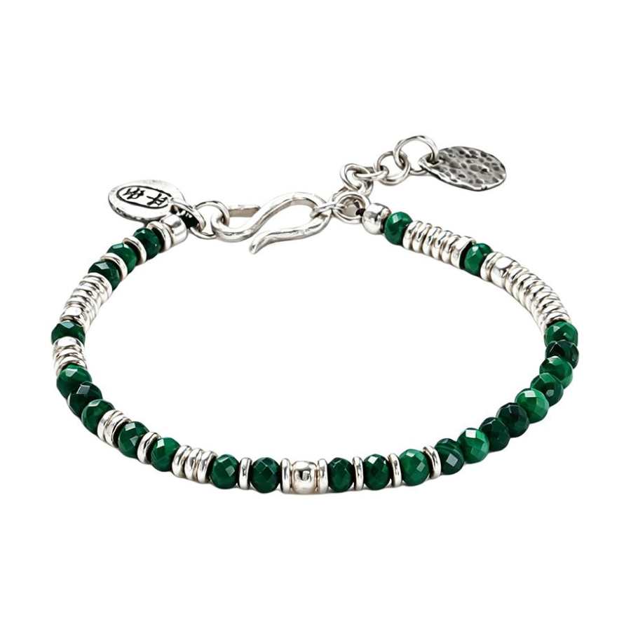 TIANSHIZHIYUAN 925 Sterling Silver Malachite Bracelets Unisex
