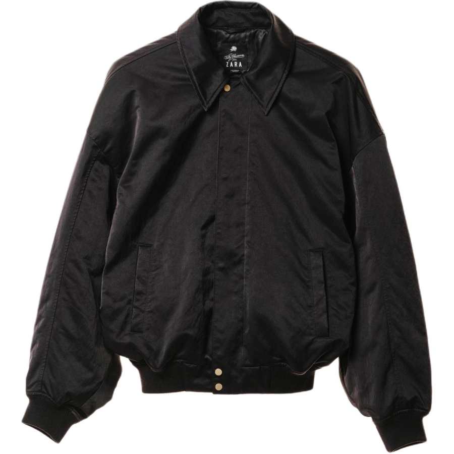ZARA ZARA Puffer Jackets Men's Black Lapel Moderate