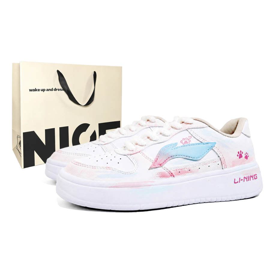 Li-Ning Li Ning Skateboard Shoes Women's Low Top Blue Pink