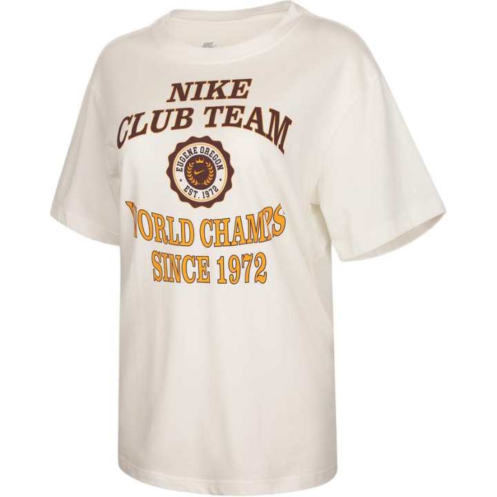 Nike Nike Club T Shirts Women's Ecru Crew Neck Moderate