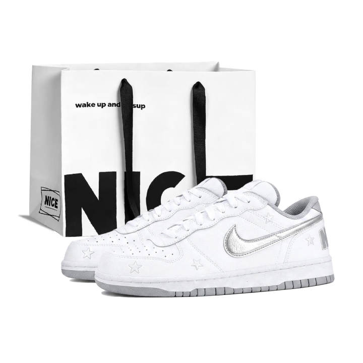 Nike Nike Big Skateboard Shoes Men's Low Top White/Silver