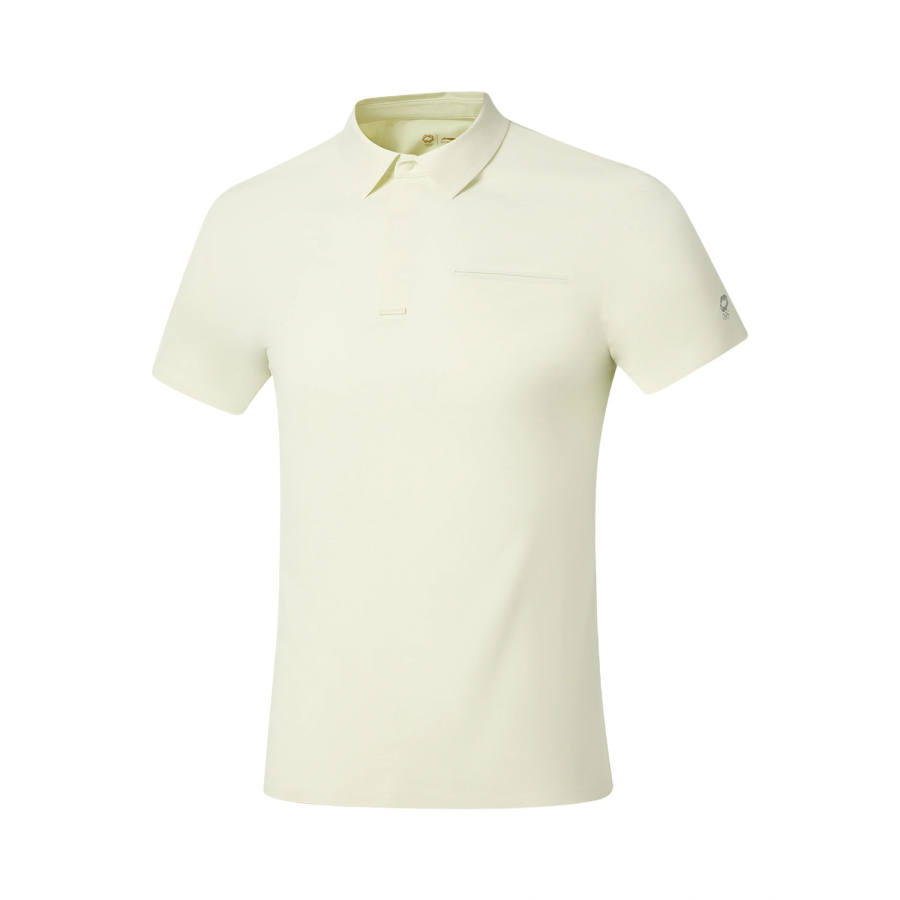 Li-Ning Li Ning Gold Logo | Polo Shirts Men's Porcelain Secret White Polo Collar Moderate