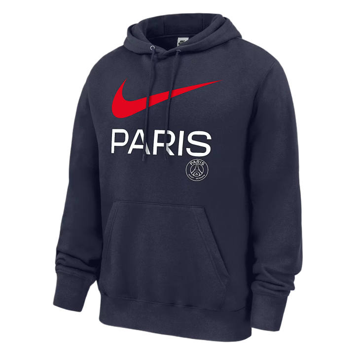 Nike Nike Paris Saint Germain Sweatshirts Men's University Marine Hooded Non Detachable Moderate