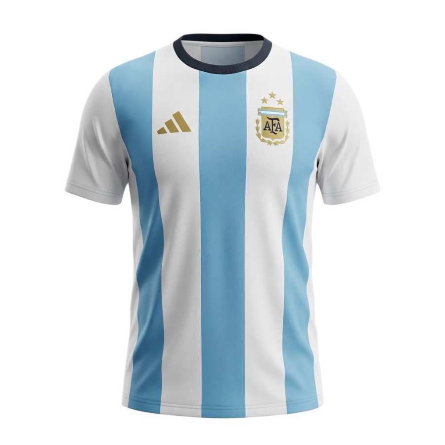 Adidas Adidas Argentina National Team Soccer Jerseys Men's White/Snow Crystal Blue Crew Neck