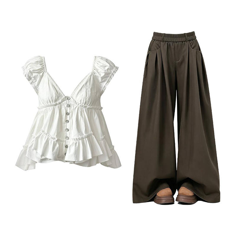 MARIE·COCO Casual Suits Women's V Neck Moderate