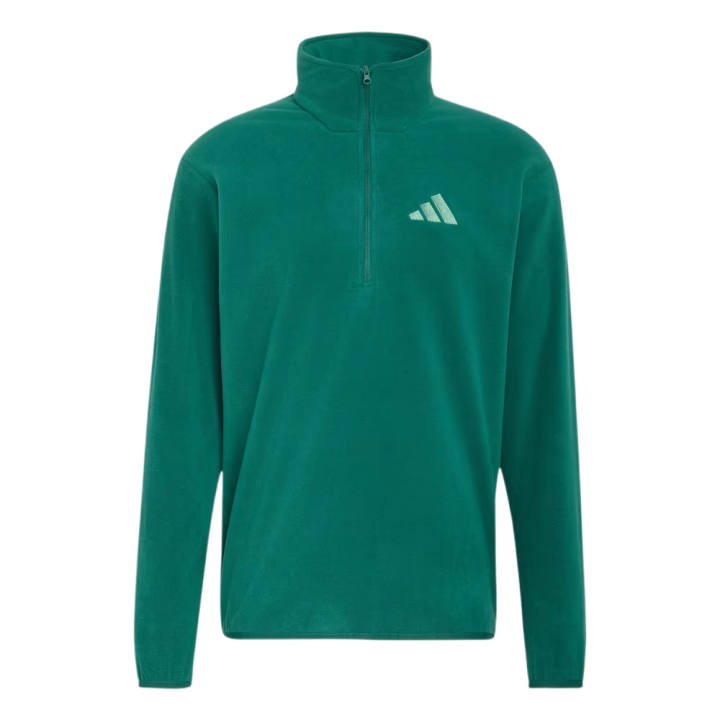 Adidas Adidas ESSENTIALS Fleece Tops Men's University Green Stand Collar Moderate