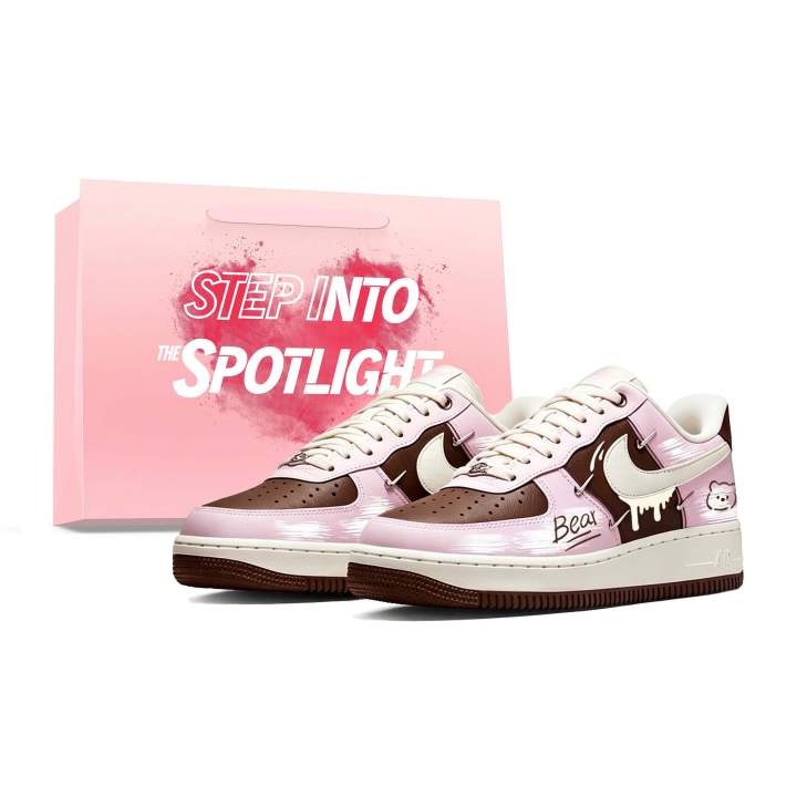 Nike Nike Air Force 1 Skateboard Shoes Unisex Low Top Pink Brown