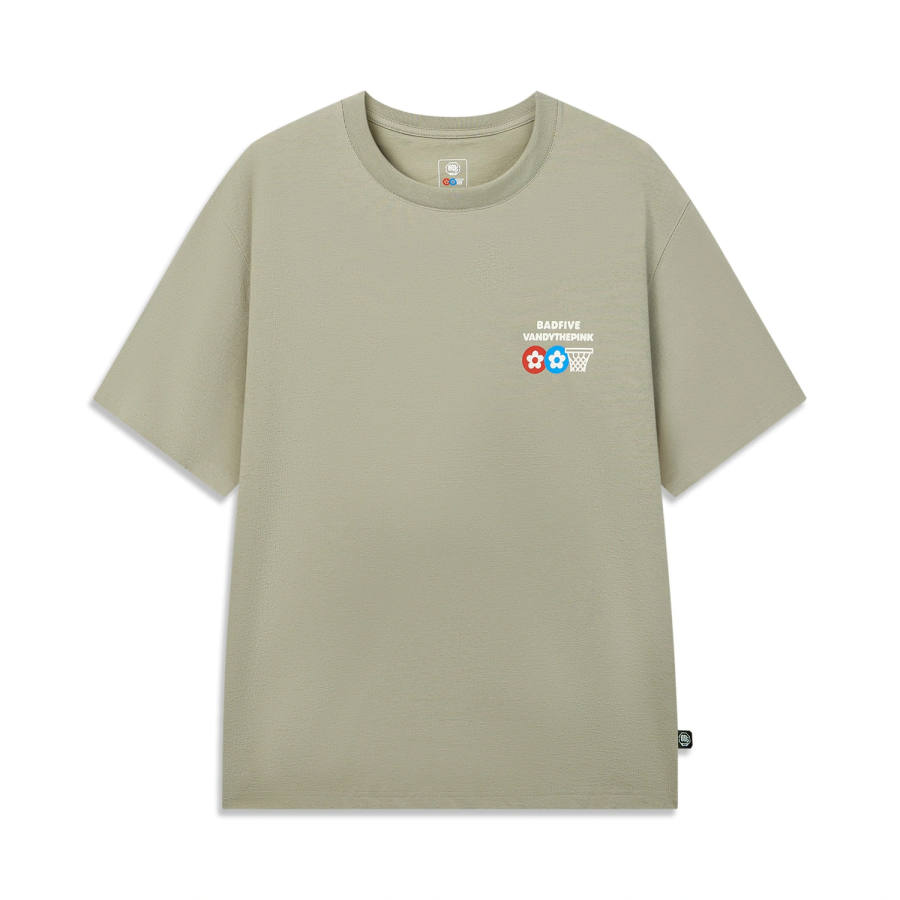 Li-Ning Li Ning Basketball Collection T Shirts Men's Lime Gray Crew Neck Moderate Straight Fit