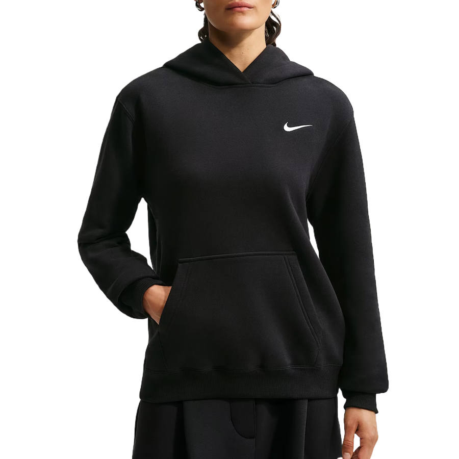 Nike Nike Sportswear Club Sweatshirts Women's All Black/Sail White Hooded Non Detachable Moderate