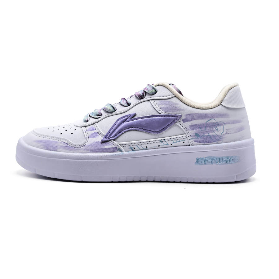 Li-Ning Li Ning Floating Boat Skateboard Shoes Women's Low Top White Purple Gradient Blended Colorway
