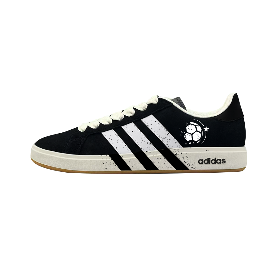Adidas Adidas Grand Court Base 00s Skateboard Shoes Unisex Low Top Black White Brown Color Block