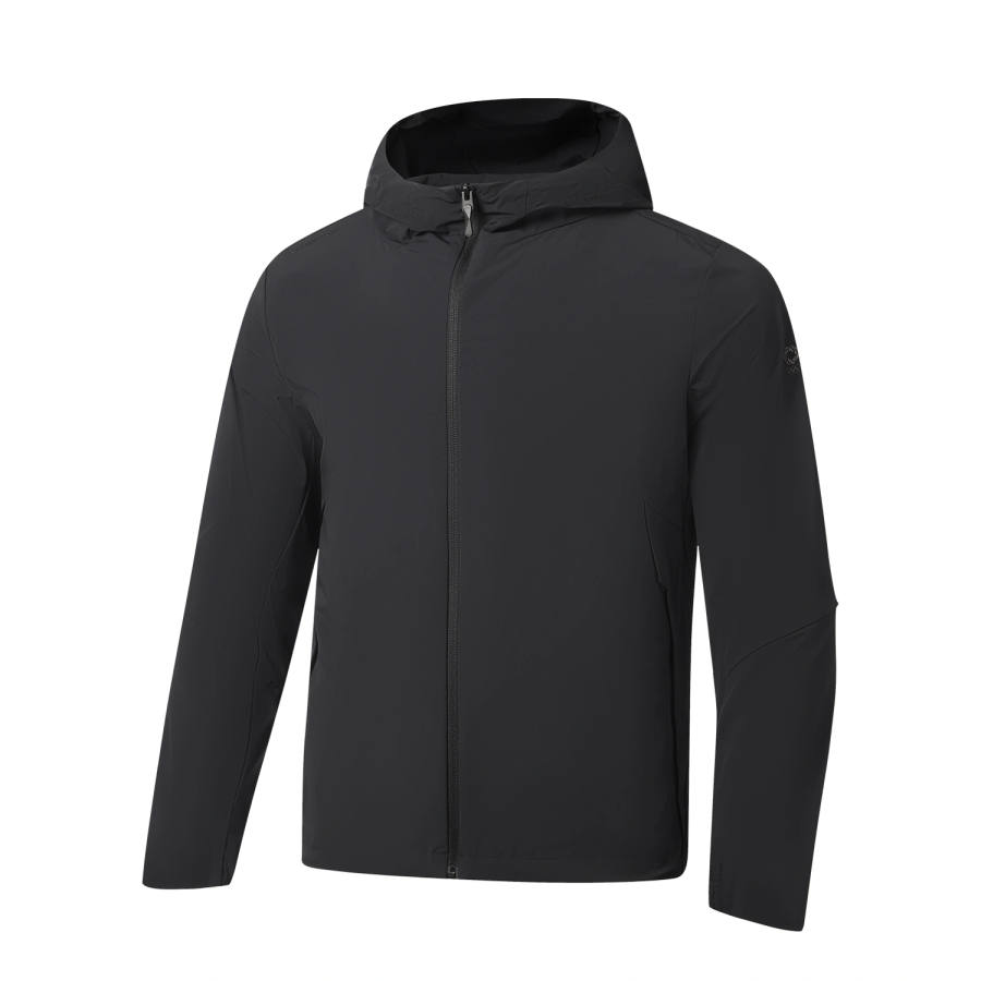 Li-Ning Li Ning Gold Logo | Jackets Men's Black Hooded Non Detachable Moderate