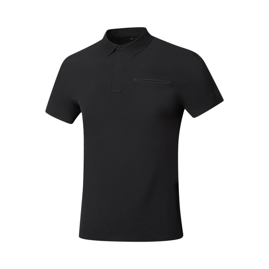 Li-Ning Li Ning Gold Logo | Polo Shirts Men's Black Polo Collar Moderate