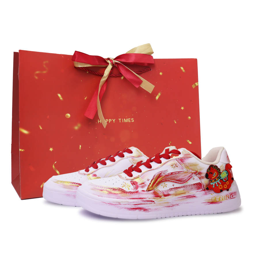 Li-Ning Li Ning Floating Boat Skateboard Shoes Men's Low Top Red Gold