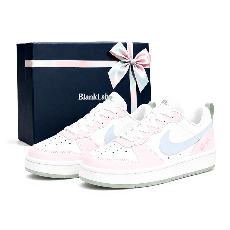 Nike Nike Court Borough Basketball Shoes Women's Low Top Pink White Blue Multicolor