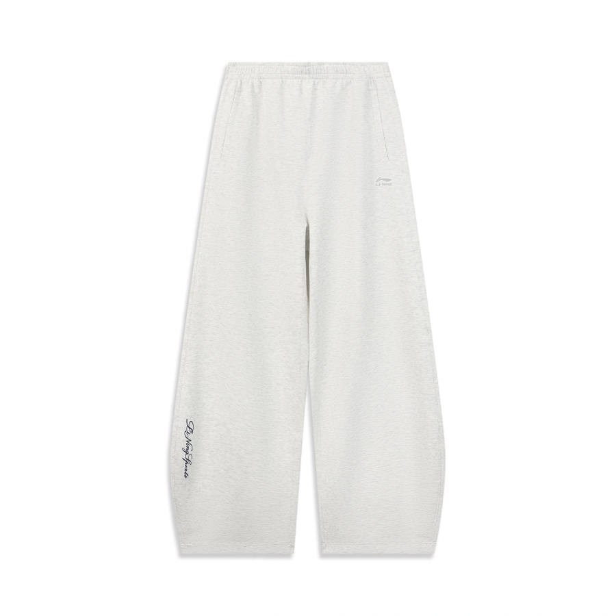 Li-Ning Li Ning Sports Life Collection Knitted Sweatpants Women's Heather Gray Deep Antarctic Gray Moderate