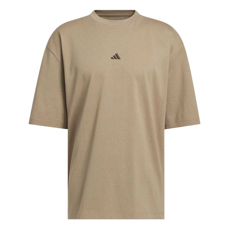 Adidas Adidas BASKETBALL T Shirts Unisex Khaki Brown Crew Neck Moderate