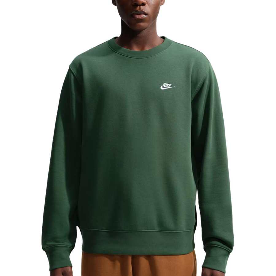Nike Nike Club Sweatshirts Men's Fir Wood/White Crew Neck Moderate Other