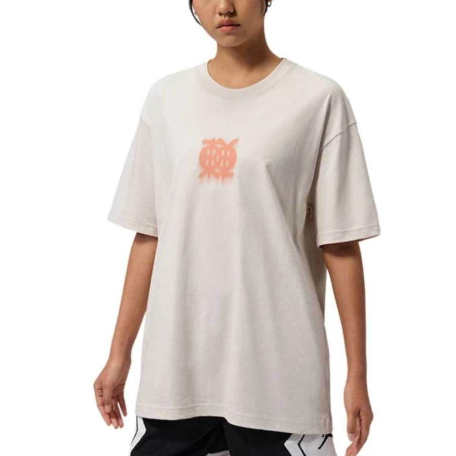 Jordan Jordan T Shirts Women's White/Orange Crew Neck