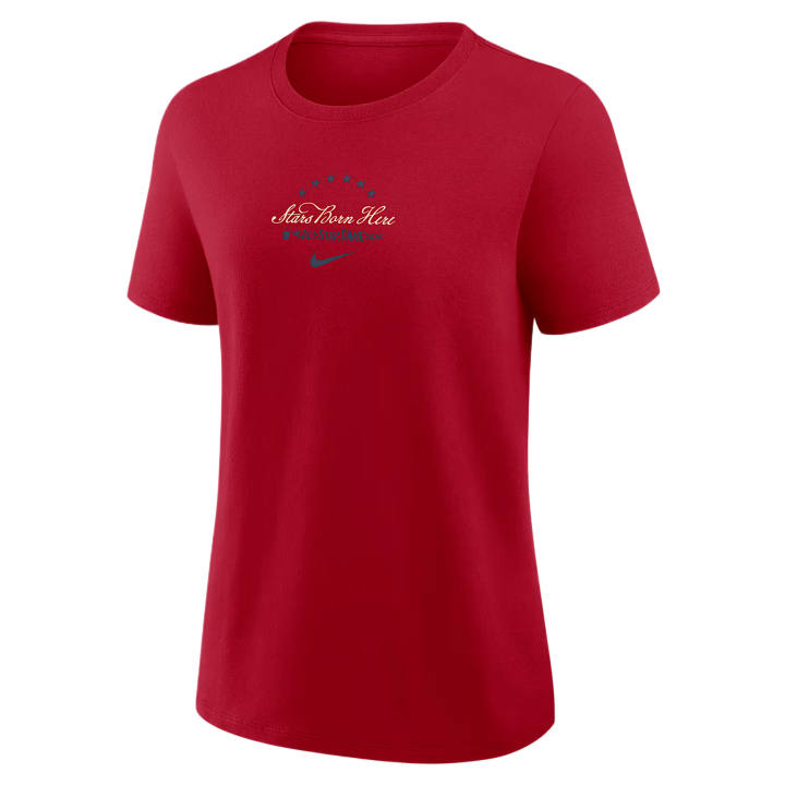 Nike Nike T Shirts Women's Red Crew Neck Moderate