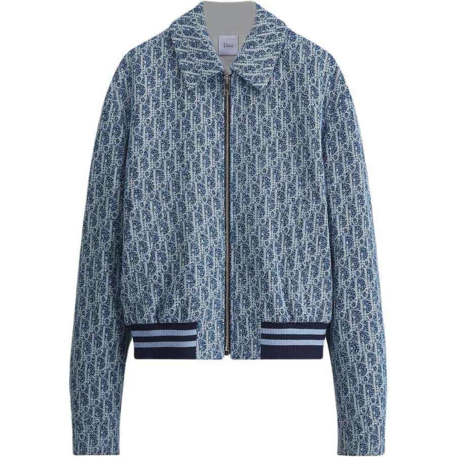 DIOR Dioriviera Jackets Women's Blue Lapel Moderate Straight Fit