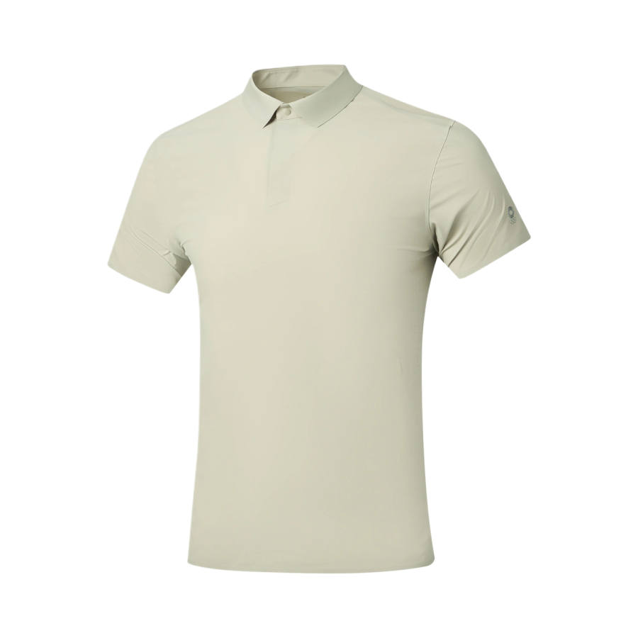 Li-Ning Li Ning Gold Logo | Polo Shirts Men's Celadon Polo Collar Moderate
