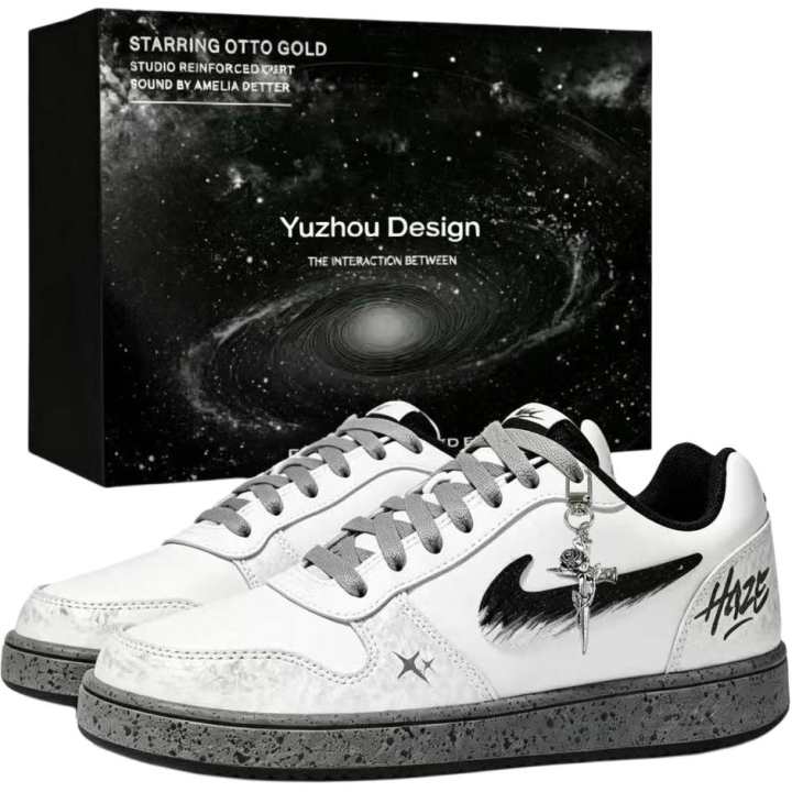 Nike Nike EBERNON Skateboard Shoes Men's Low Top White Black Gray Color Block