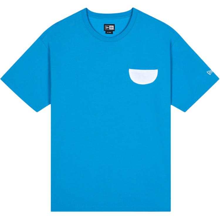 New Era T Shirts Unisex Blue Crew Neck Moderate
