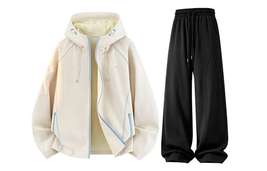 WARRIOR WARRIOR Windbreaker Jacket & Pants Sets Unisex Hooded Non Detachable Moderate