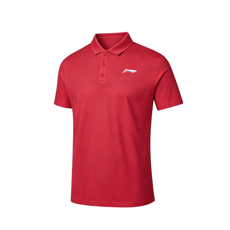 Li-Ning Li Ning Polo Shirts Unisex Bulls Red Lapel Moderate Straight Fit