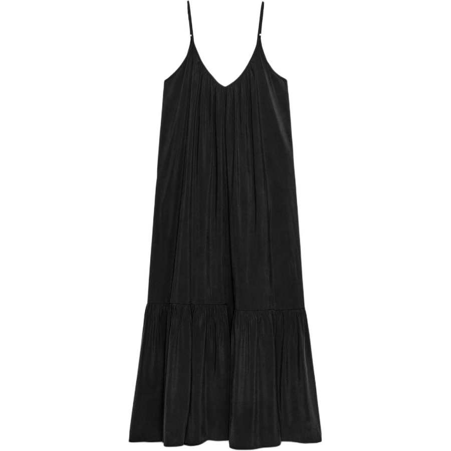 ZARA Slip Dresses Women's Black Moderate Long Skirt