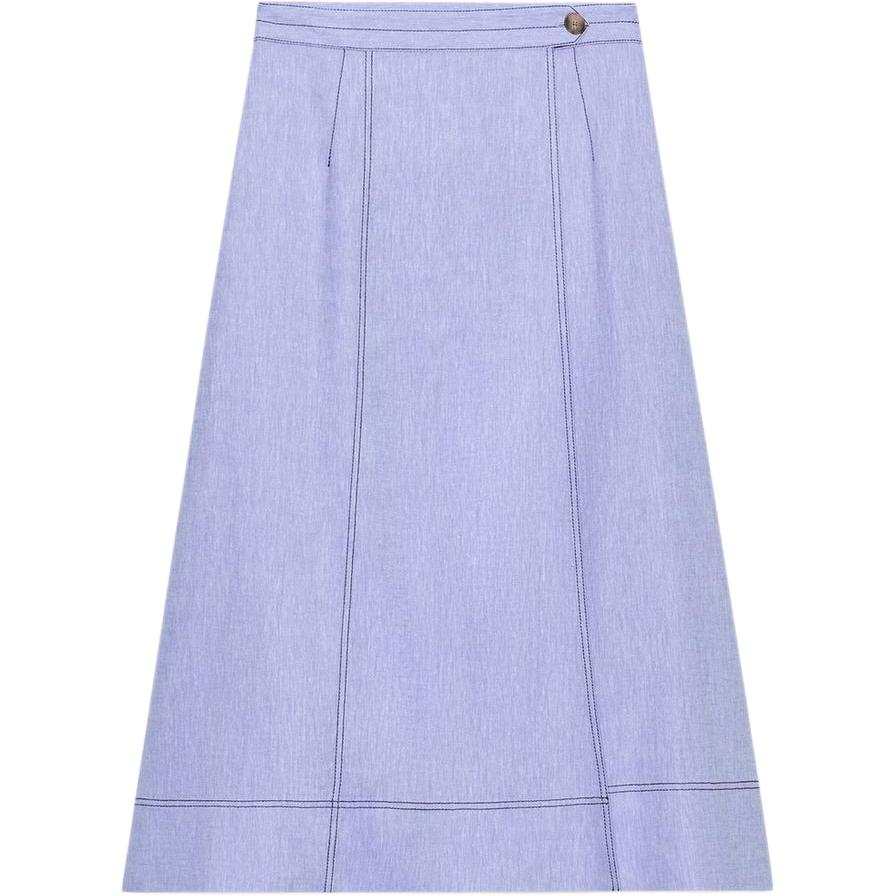 ZARA Casual Long Skirts Women's Light Blue Moderate Midi Skirt Other