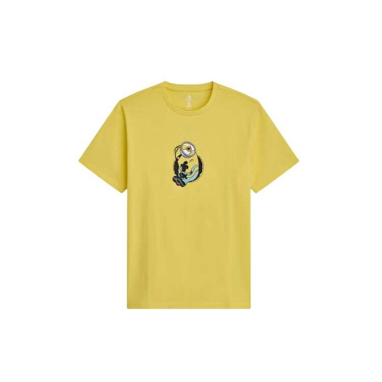 Converse X MINIONS T Shirts Men's YEL Crew Neck