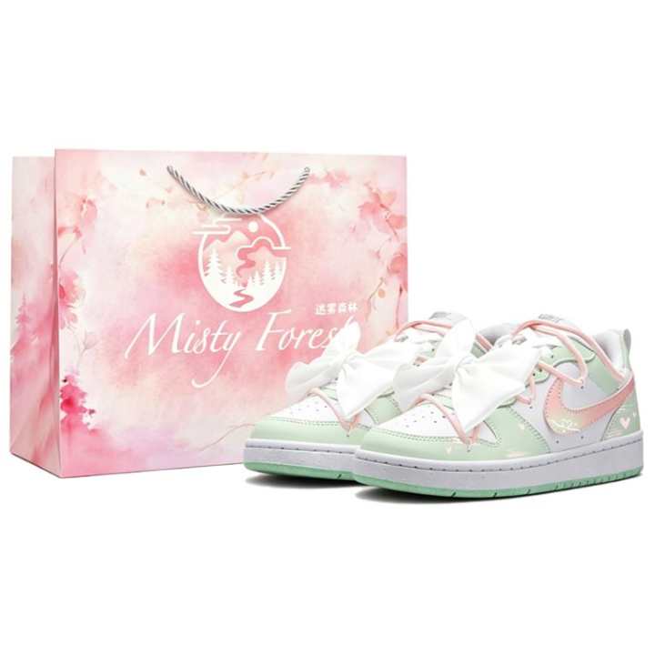 Nike Nike Court Borough Skateboard Shoes Women's Low Top Green/Pink/White