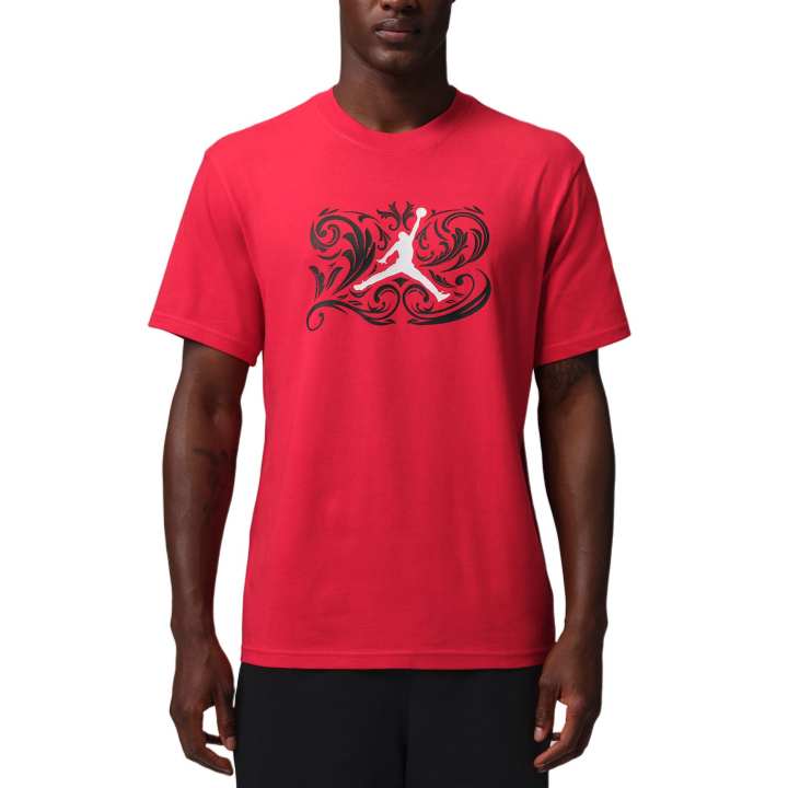 Jordan Jordan Sport Quick Dry T Shirts Men's University Red/White Crew Neck Moderate