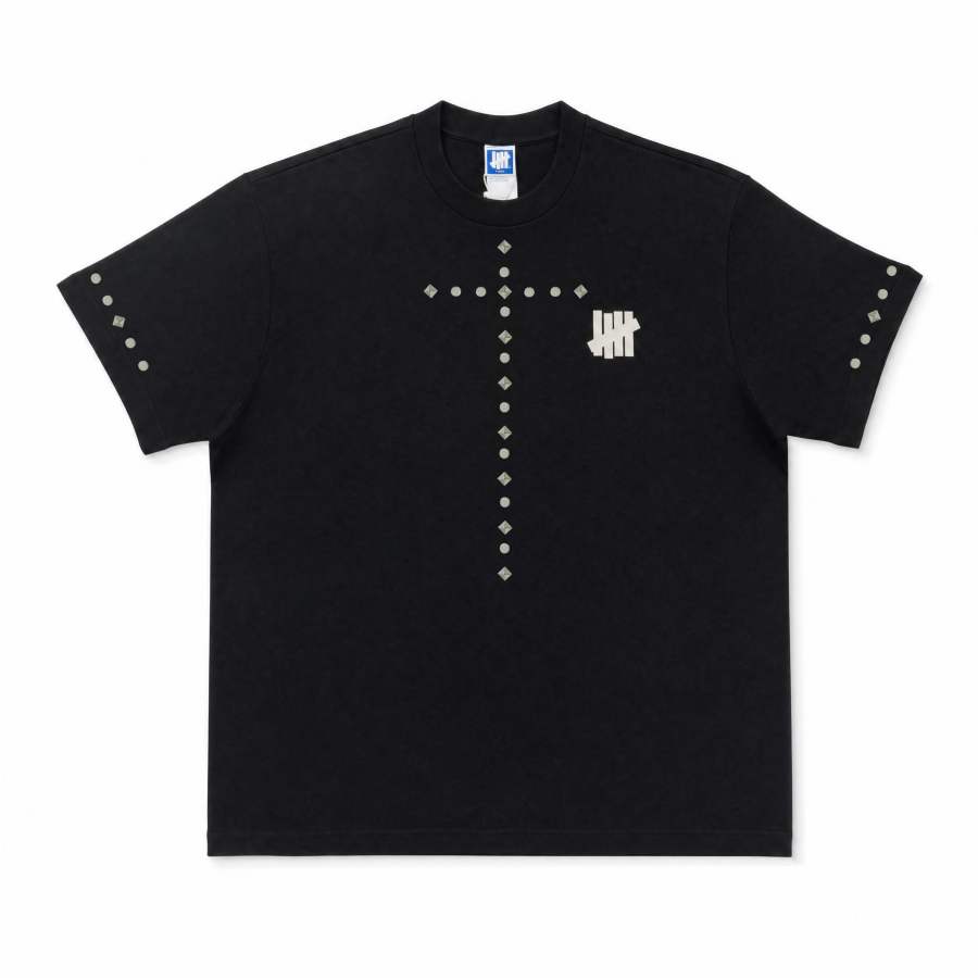 UNDEFEATED T Shirts Unisex Black Crew Neck Moderate Other