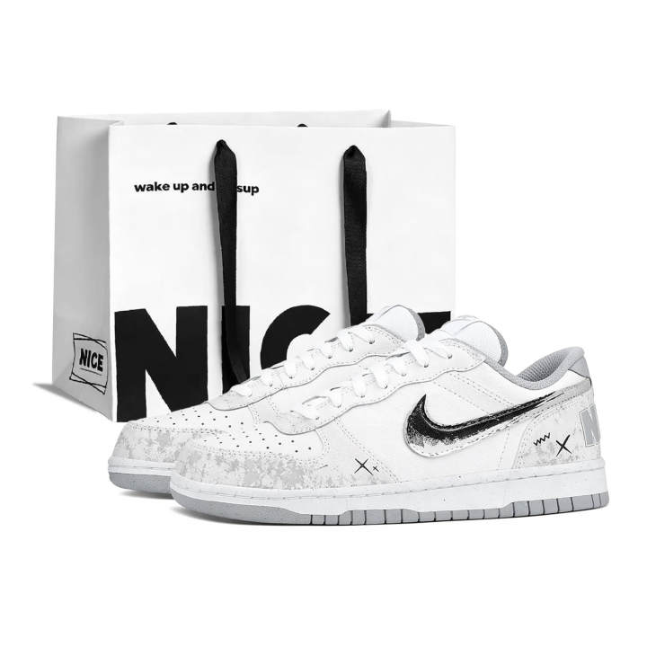 Nike Nike Big Skateboard Shoes Men's Low Top White/Gray