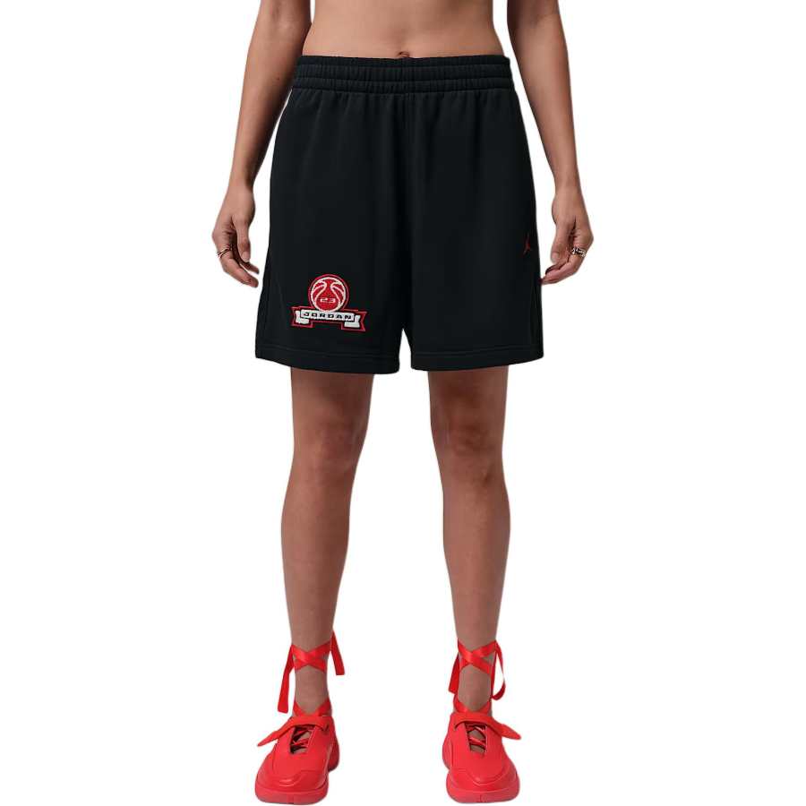Jordan Jordan Brooklyn Fleece Casual Shorts Women's Black/Gym Red Moderate