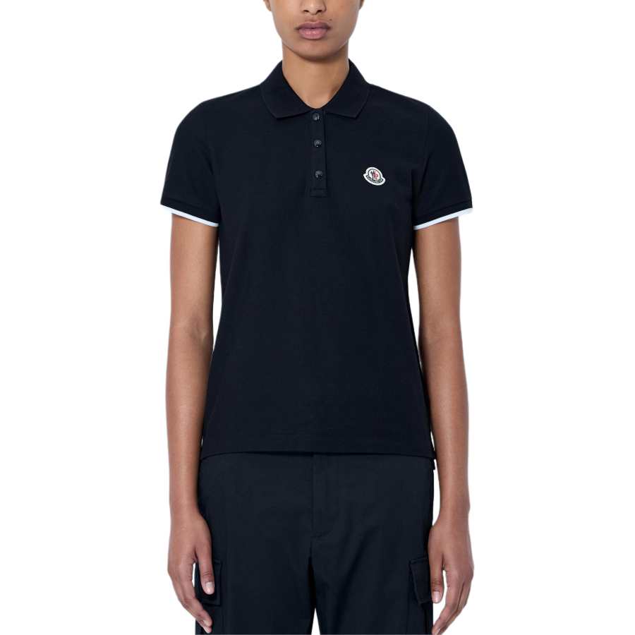 Moncler Polo Shirts Women's Black Polo Collar Moderate Other
