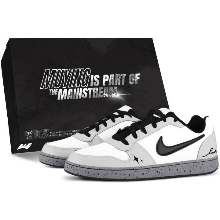 Nike Nike EBERNON Skateboard Shoes Men's Low Top White/Gray