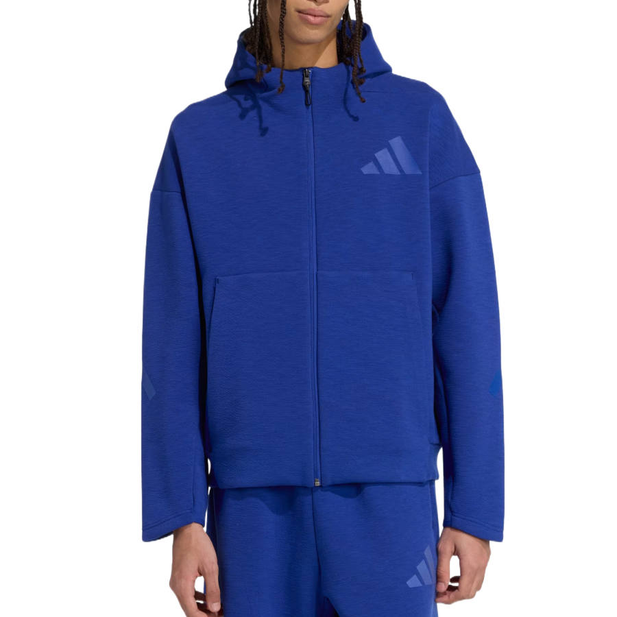 Adidas Adidas ZNE Sweatshirts Men's Semi Transparent Blue Hooded Non Detachable Moderate