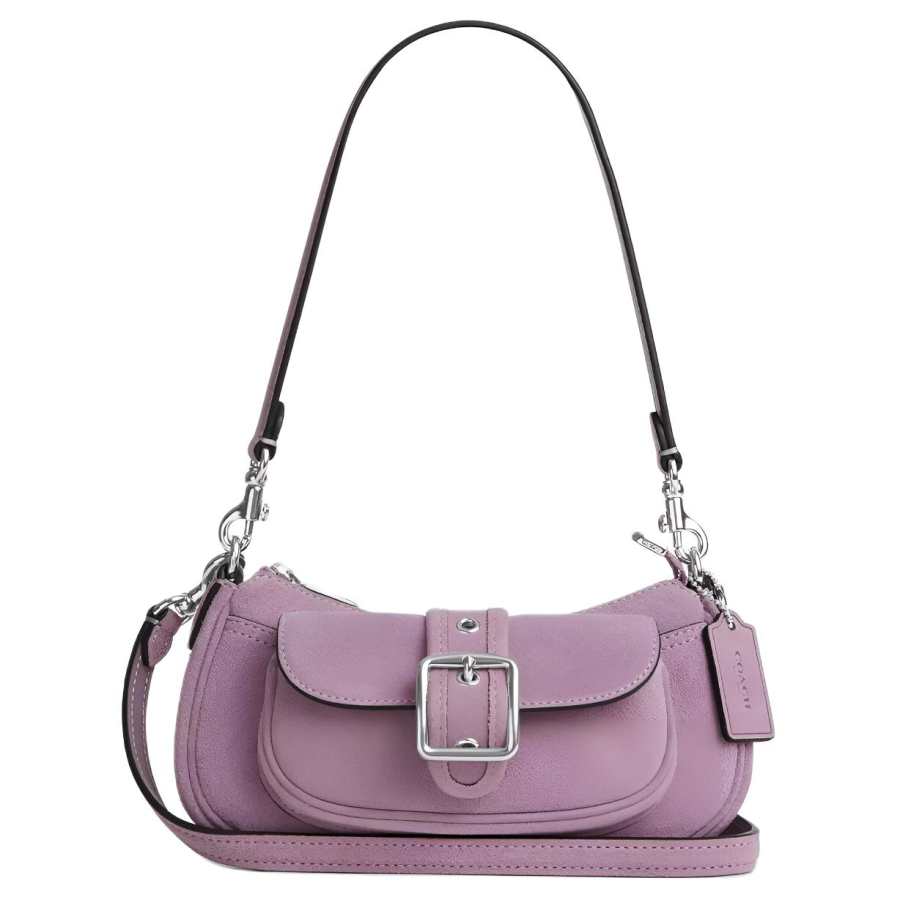 COACH Ashton Suede Smooth Leather Shoulder Bag Mini Women's Light Purple