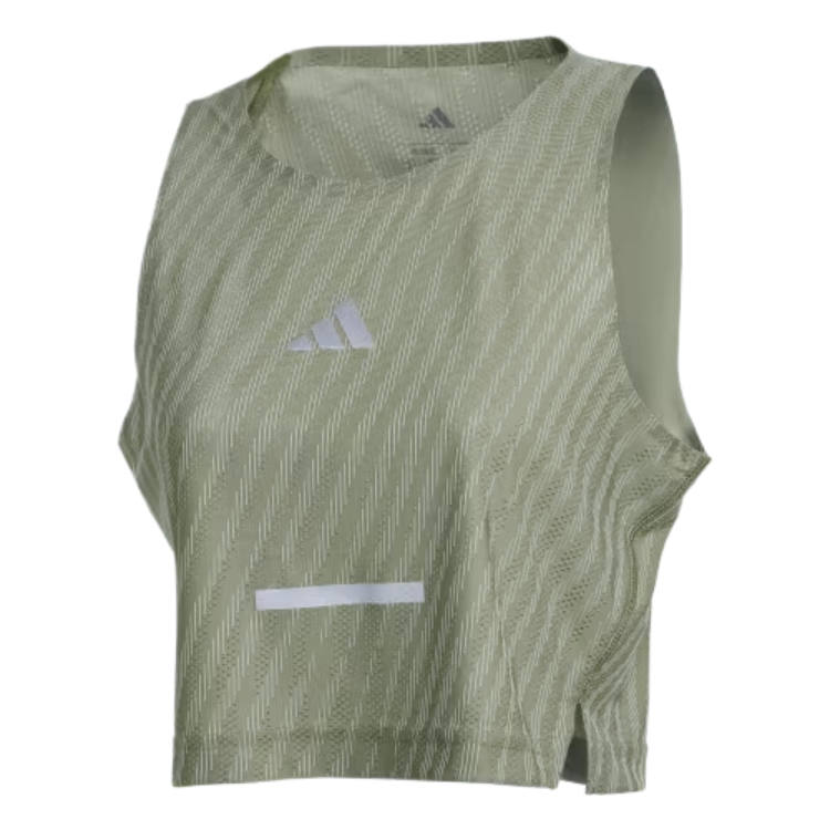 Adidas Adidas Running Tank Tops Women's Tent Green/Halo Green Crew Neck Moderate