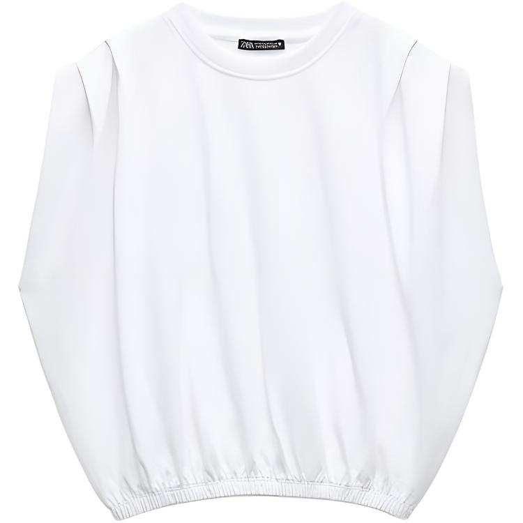 ZARA T Shirts Women's White Crew Neck Moderate